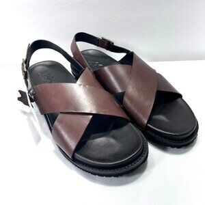 Anthony‎ Veer Mens Cancun Cross Strap Men's Cancun Brown Sandal US 14D  Leather